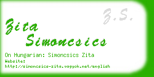 zita simoncsics business card